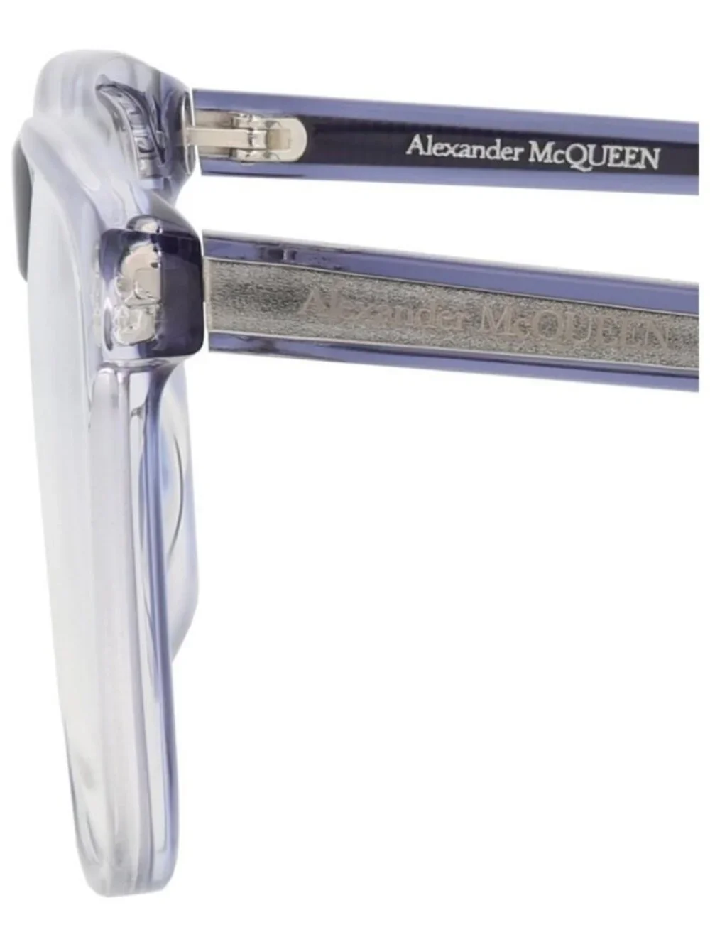 New Alexander McQueen Mens Square/Rectangle Blue Blue Transparent Fashion Design